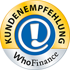 WhoFinance Siegel Kundenempfehlung
